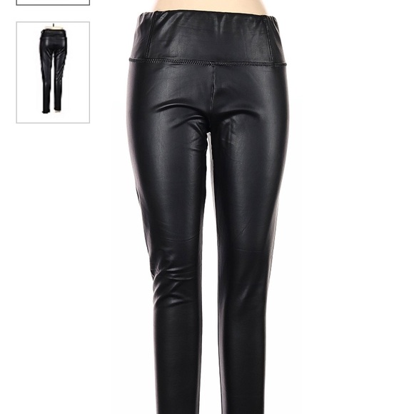 BNWT 7 For All Mankind Black Faux Leather Leggings Size M - Picture 5 of 6